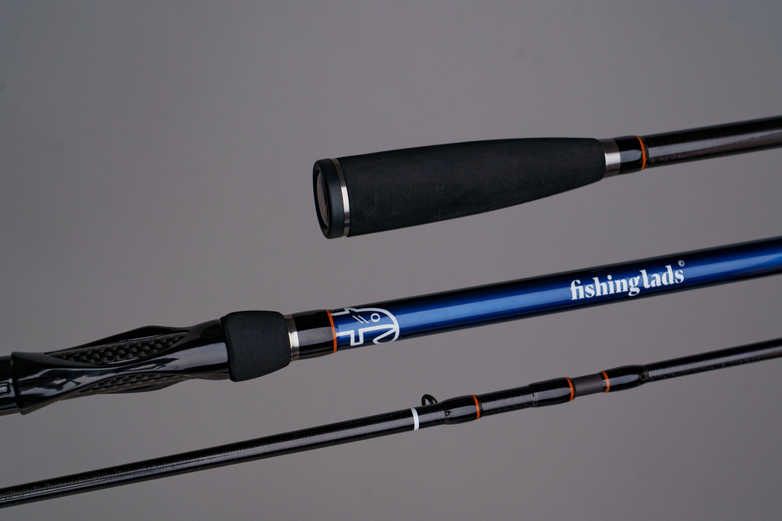 Detailaufnahme der lad one® Angel Reiserute von fishingLads mit Griff und Segmenten