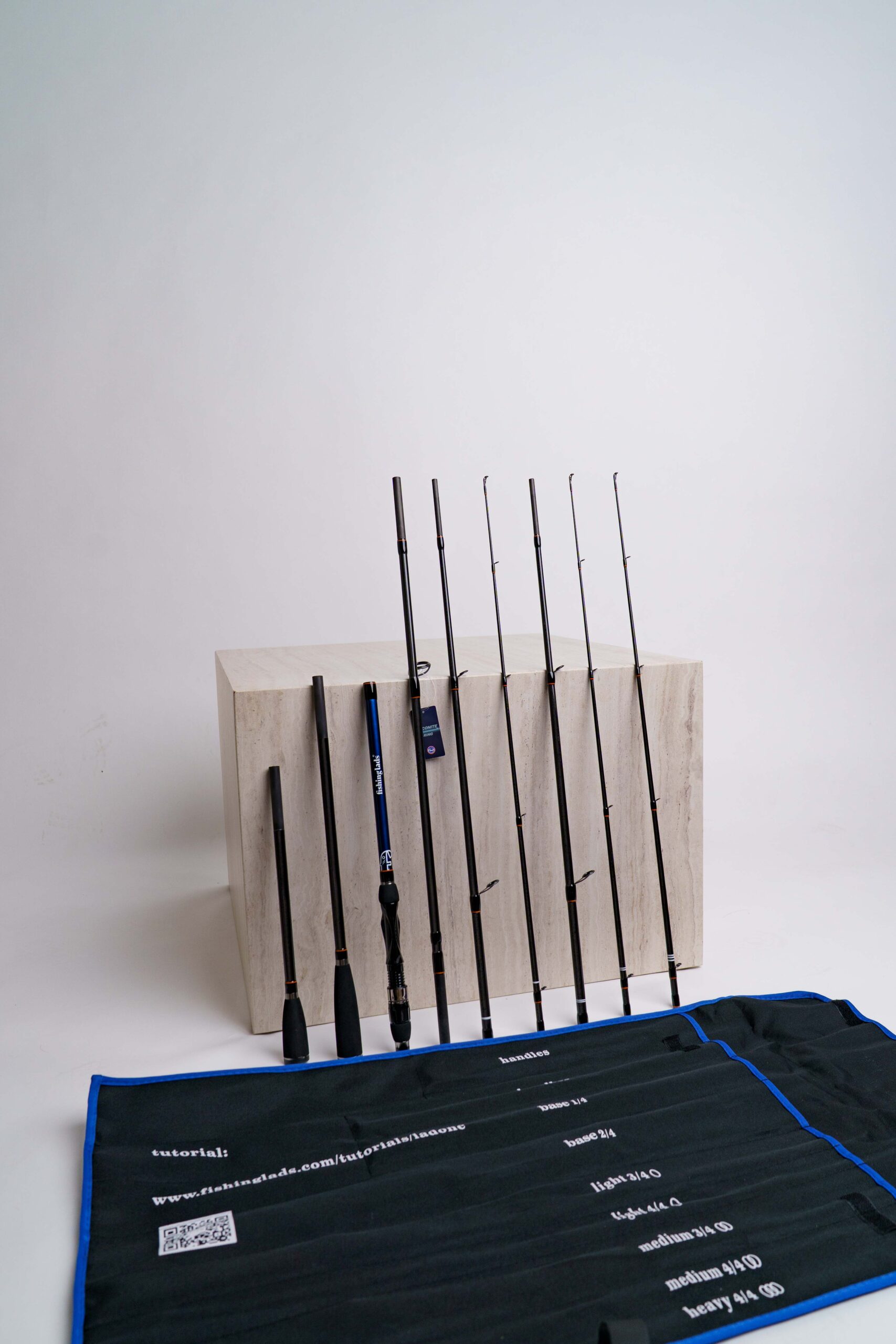 Komplettes Set der lad one® Angel Reiserute mit allen Modulen für 6 Ruten in 1